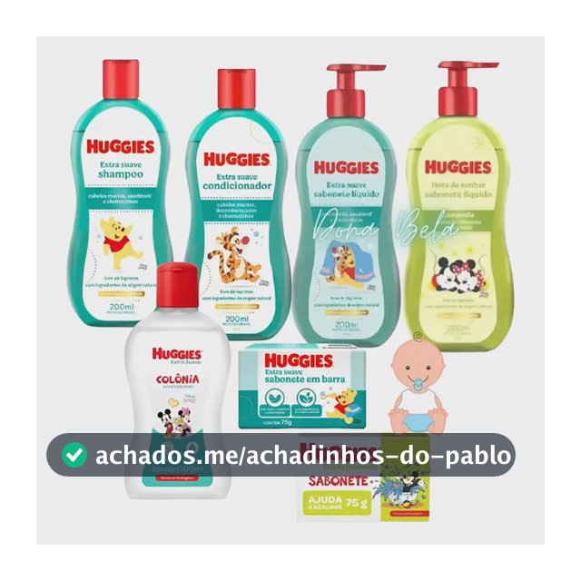 Kit Huggies Higiene Infantil  Bebê Extra Suave Com Colônia