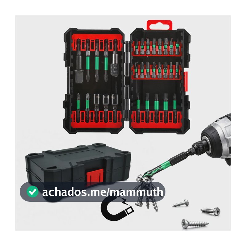 Kit 31 Pontas Bits Magnéticas Aço S2 Ponteiras Parafusadeira Kit Ponteira Para Parafusadeira