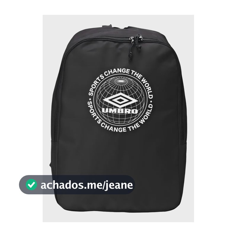 Mochila Masculina Umbro Change The World Preto Executiva Desenho Do Tecido Lisa