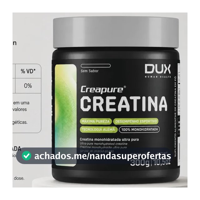 Creatina Dux Creapure Monohidratada 300g Sem Sabor Sem Sabor