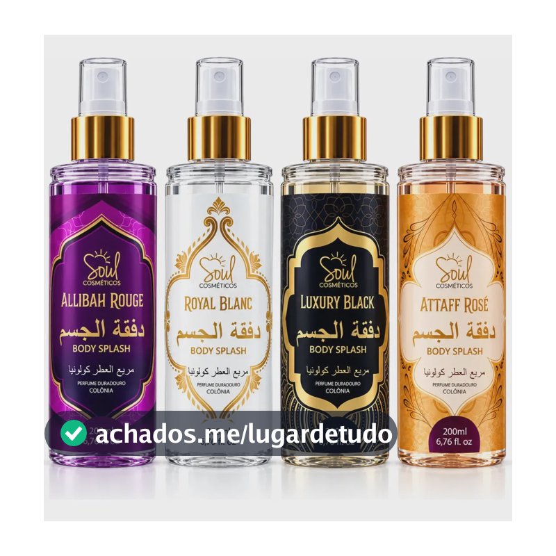 Body Splash Arabe C/4un 200ml Perfume Feminino de Luxo Alta Concentração