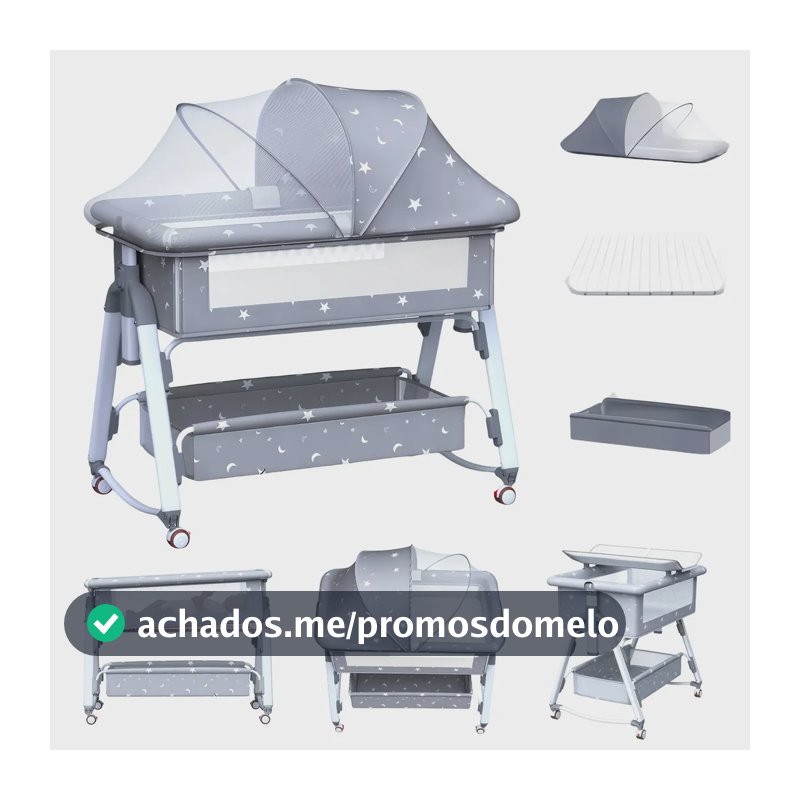 Berço Co-sleeper Multifuncional Portátil Com Mosquiteiro