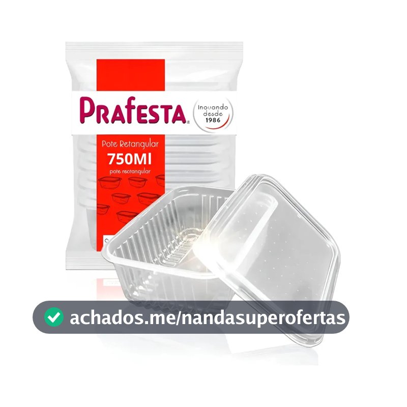 Pote Descartável 750ml Freezer Microondas Marmita - com 24 Un. Cor Transparente