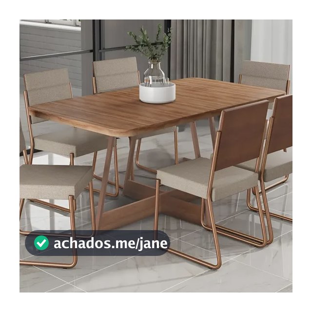 Conjunto Sala De Jantar 6 Cadeiras Charlotte Carraro Rose