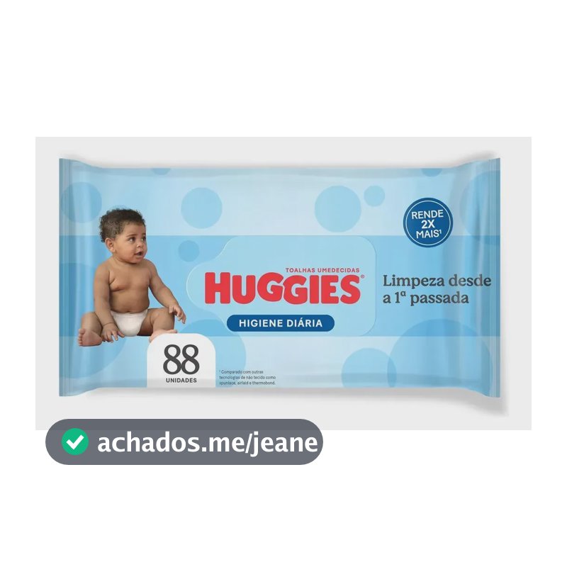 Lenço Umedecido Huggies Higiene Diária Rendem 2x Mais 88 Un