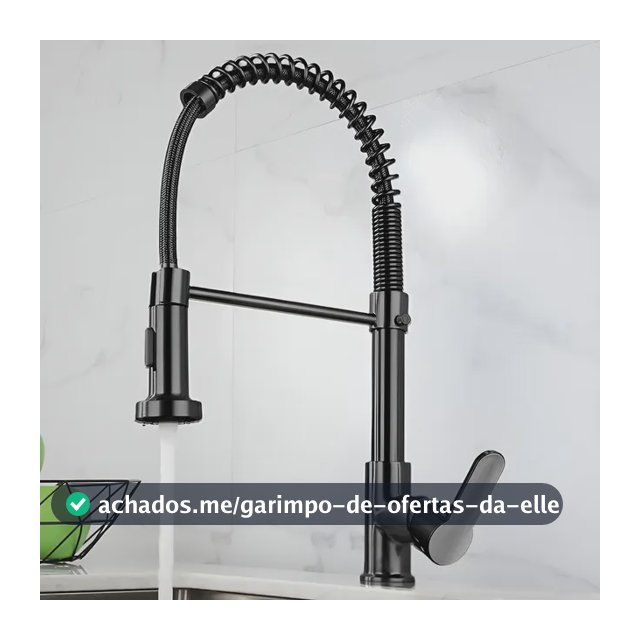 Torneira Cozinha Gourmet Bancada Flexível Monocomando Pia Preto B22-black