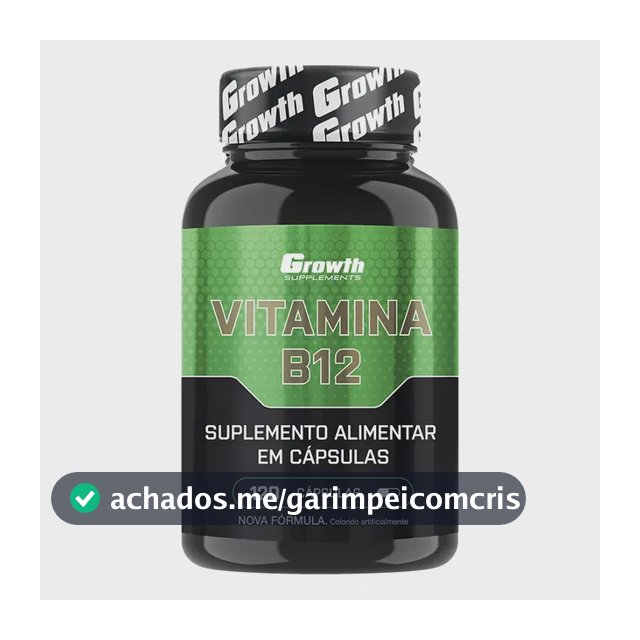Vitamina B12 Growth Supplements Vitaminas Vit. B12 em cápsula Sem sabor x 100g de 120 un