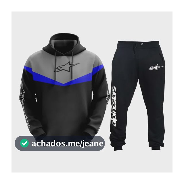 Conjunto Blusa E Calça De Moletom Alpinestars Moto Racing