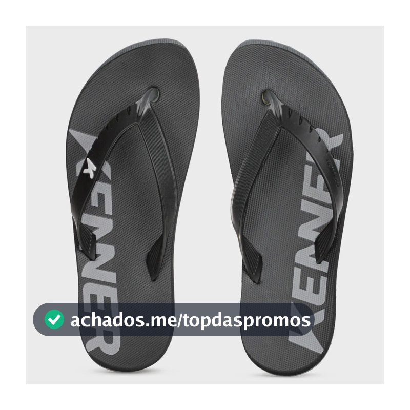 Chinelo Kenner Praia Casual Gel Maleável Palmilha Ergonômica Preto 40 Br