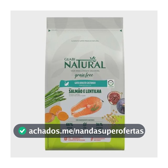 Ração Guabi Natural Grain Free Gato Adulto Castrado Salmão 1.5kg