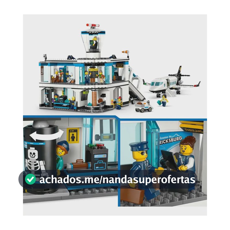 Lego City Aeroporto Avião 60502 Jogo De Montar 887 Peças +8 887 Lego City