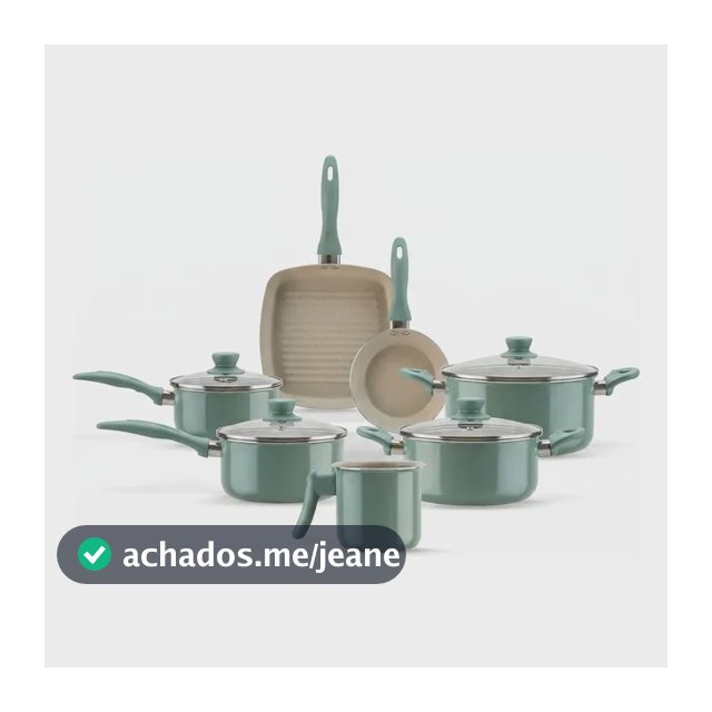 Jogo De Panelas Ceramic Life Easy 7 Peças Verde Jade Verde