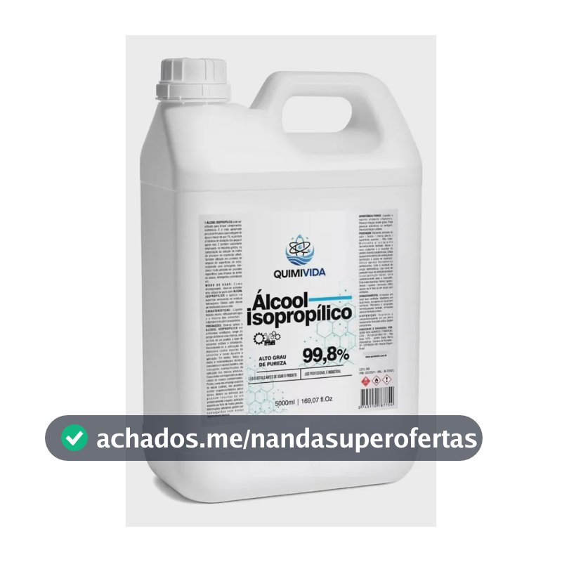 Álcool Isopropílico Quimivida 5 Litros Puro Limpador Eletrônico Antiestático