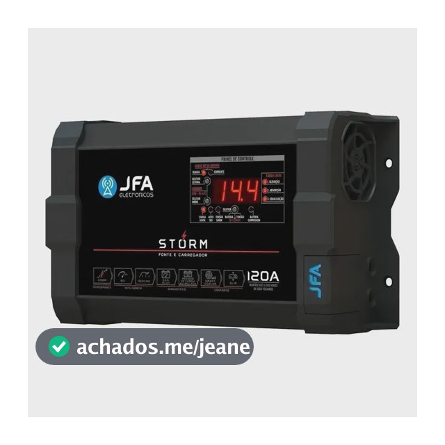 Fonte Carregador JFA Storm 120A Bivolt para Som Automotivo
