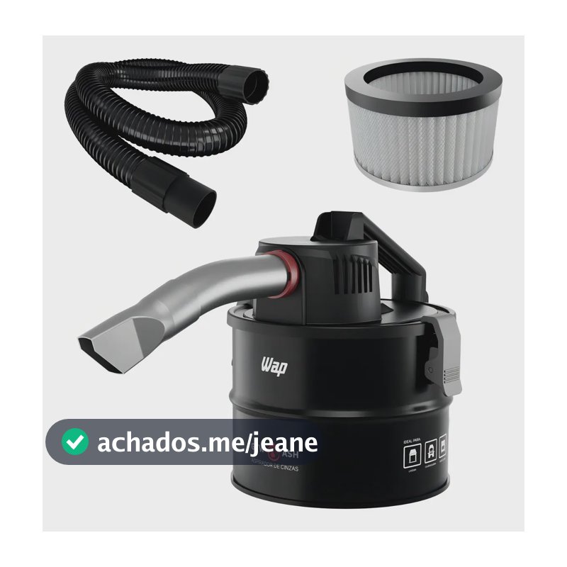 Aspirador de Cinzas WAP GTW ASH com Potência de 1400W Filtro HEPA Sugador de Pó Churrasqueira 127V