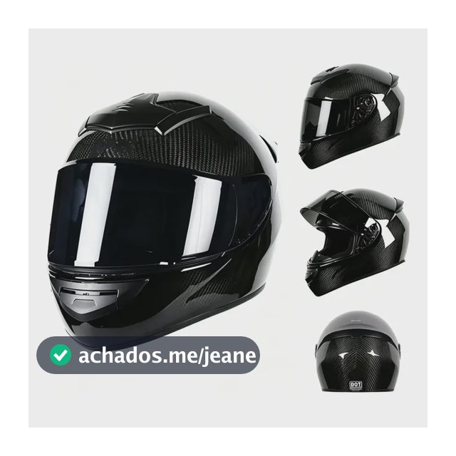 Capacete Moto Fechado Masculino Feminino Preto Brilhante + Viseira Fumê