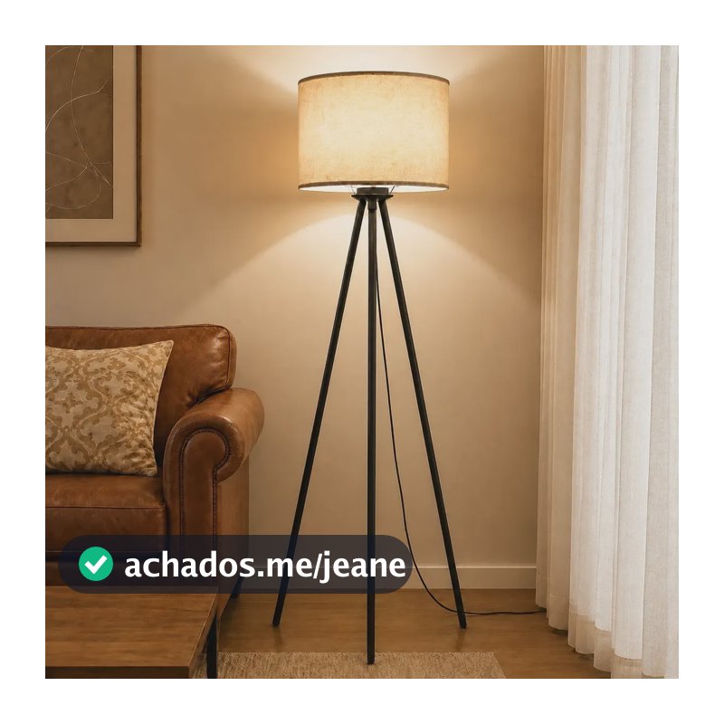 Abajur De Chão, Luminaria de Chão Tripe Retrô com 3 Cores de LuzAltura Ajustável Decoração Iluminação Perfeita Dimerizável 110-265V Bivolt Para Sala Quarto cabeceira Escritório Tieesa