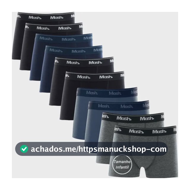 Kit 10 Cuecas Boxer Infantil Mash Meninos Algodão.