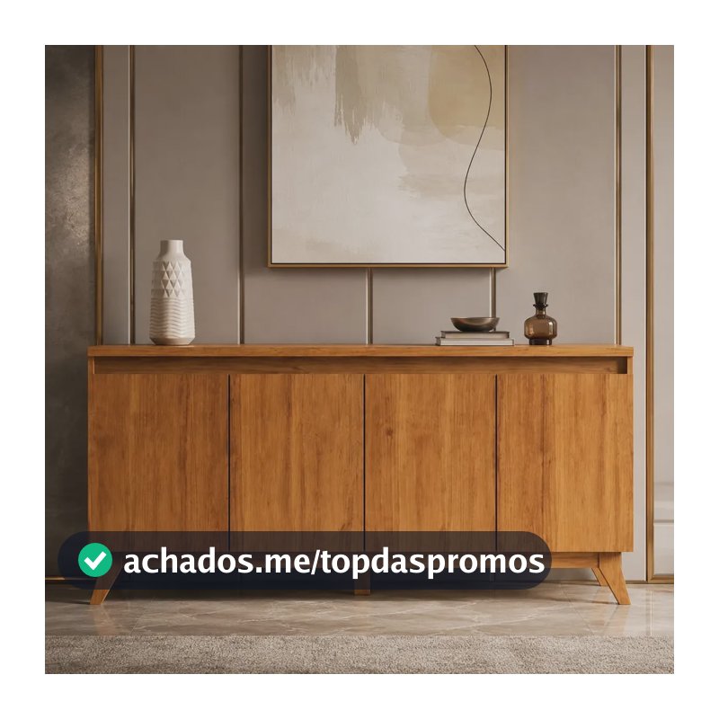 Balcão Buffet Stylo 4 Portas Mel - Viero Móveis