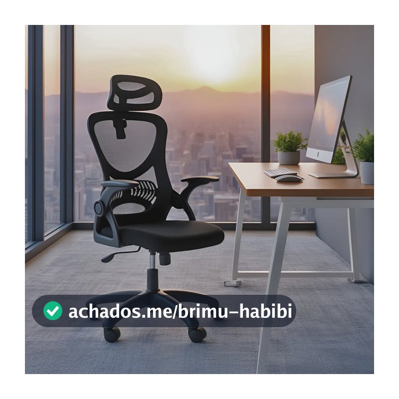 Cadeira de Escritório Giratória HomeNow Columbus Presidente NR17 120kg Preta com Tela Mesh