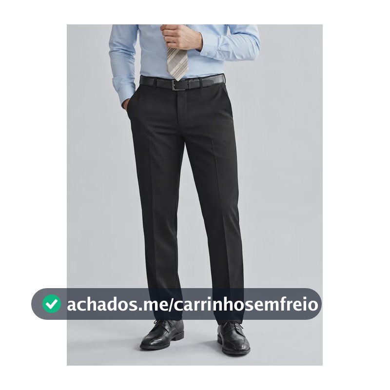 Calça Social Masculina Executivo Em Oxford Premium Preto 42