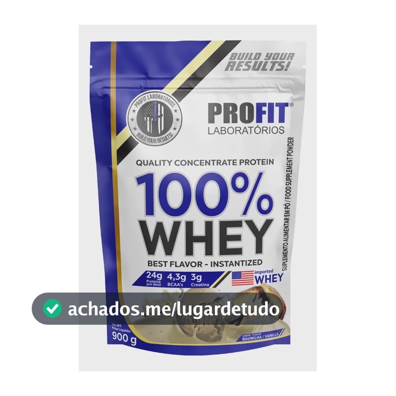 Whey protein Profit 100% Quality Concentrate em pó sabor Baunilha x 900g