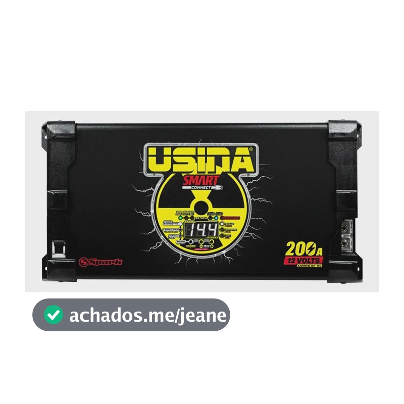 Fonte Usina 200 Amperes Smart Connect Bivolt 12v Usina Spark Preto - Amarelo