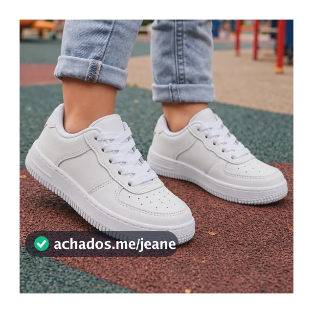 Tênis Infantil Menina Menino Branco Escolar Confortável Full Branco Lisa 31 Br