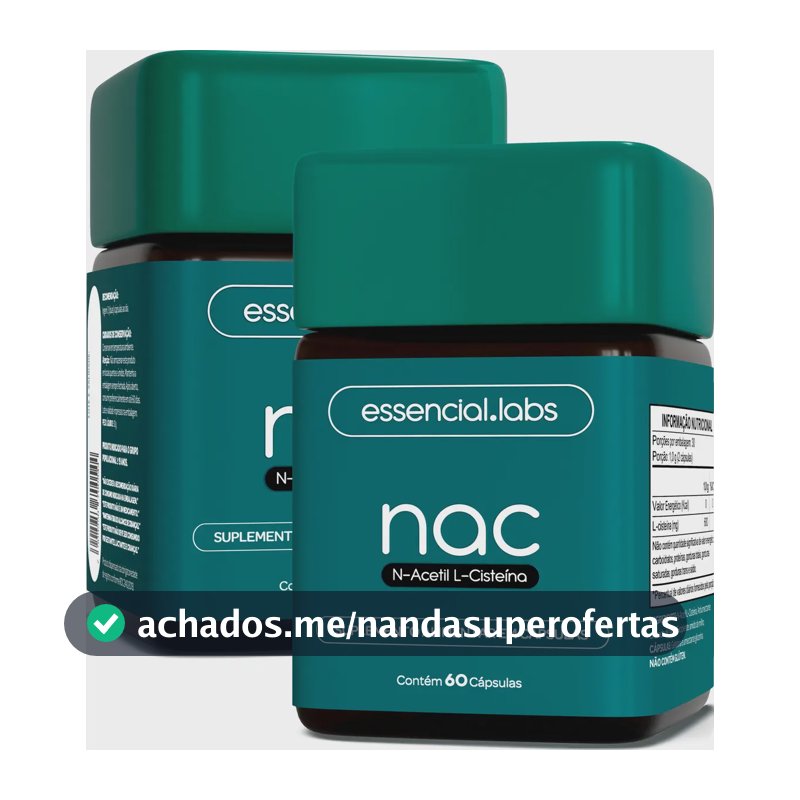 02 POTES do NAC Acetilcisteina 600mg - Máxima Concetranção e Pureza - 120 Cápsulas