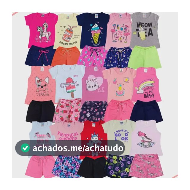 Lote 12 Peças Menina Conjuntos Infantil Top Feminino Verão