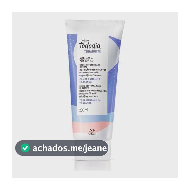 Creme Corporal Noturno Natura Tododia Todanoite 200ml