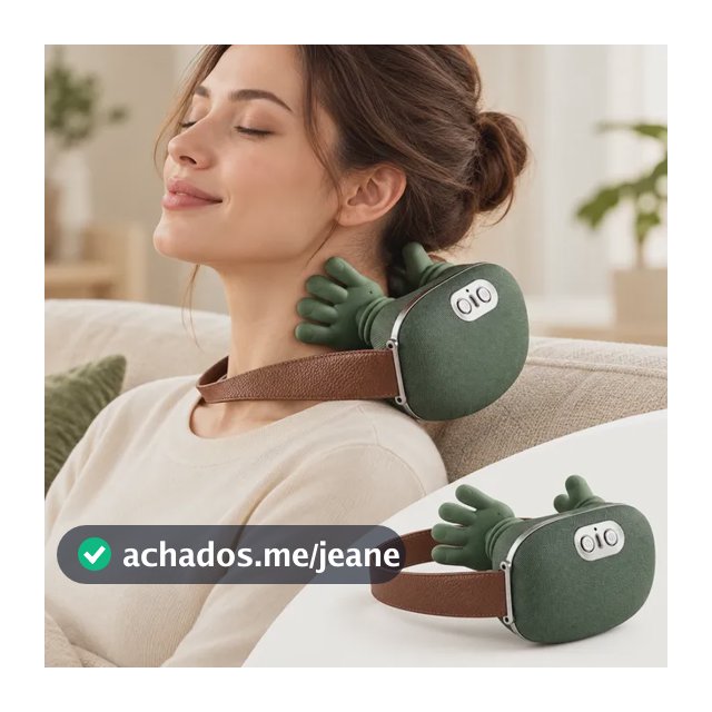 Massageador Pescoço Ombro Maozinha 3d Aquecimento Elétrico 127/220v Verde