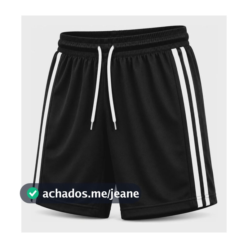 Kit 1 Bermuda Esportiva Masculina Futebol Treino Academia Preto Listras P - 36 Preto Listras P - 36