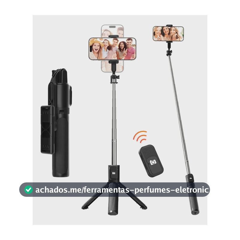 Tripé Para Celular Inova com Bastão de Selfie e Bluetooth, Ajustável 100 cm
