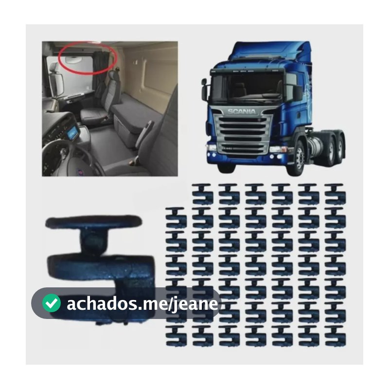 50 Grampos Presilha Rodízio Gancho Trilho Cortina Scania S5