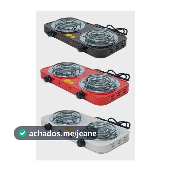 Fogão Cooktop Fogareiro Elétrico 2 Bocas Portátil 110 E 220v Preto 127v