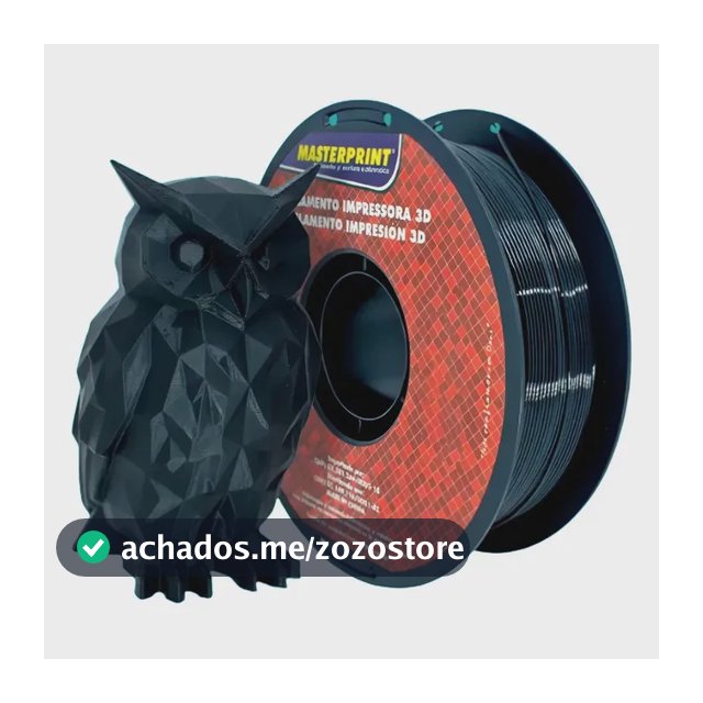 Filamento Masterprint Petg 3d Cor Preto 1.75mm 1kg Original