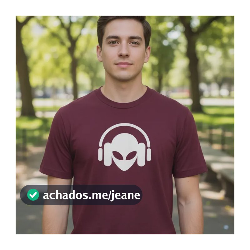 Camiseta Básica Estampada Et Fone Dj Musica Blusa Estilosa Bordô Gg