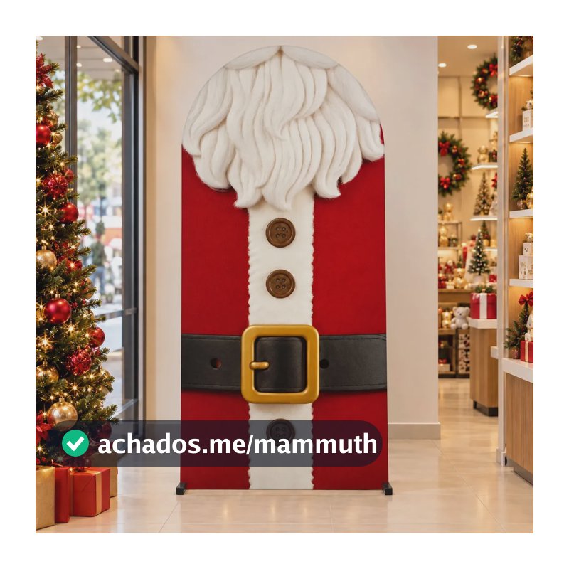 Painel Natal Papai Noel Romano 2x1m Decoração Natalina Capa Para Painel Decorativo Em Tecido Com Elástico