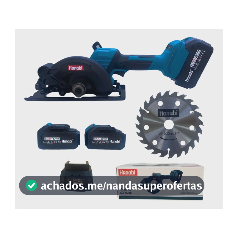 Serra Circular A Bateria Sem Escova Hanabi 2x Baterias 21v 127/220v