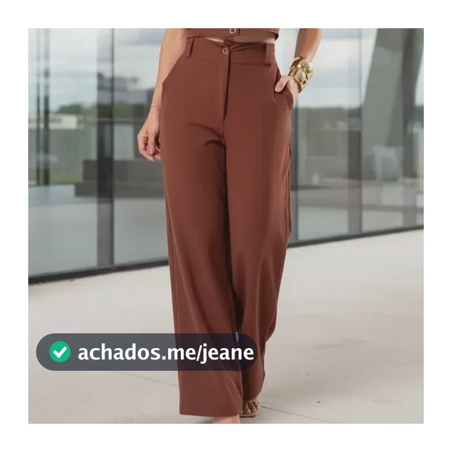 Conjunto Calça Pantalona Blusa Cropped Molisa