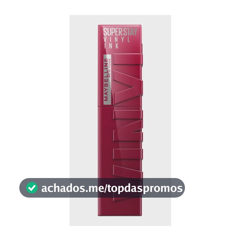Maybelline NY SuperStay Vinyl Ink Batom Líquido, Longa Duração, Acabamento Vinil Espelhado e Efeito Gloss, Brilho Instantâneo, Conforto para os Lábios, Fórmula Vegana, Cor Unrivaled 4,2ml