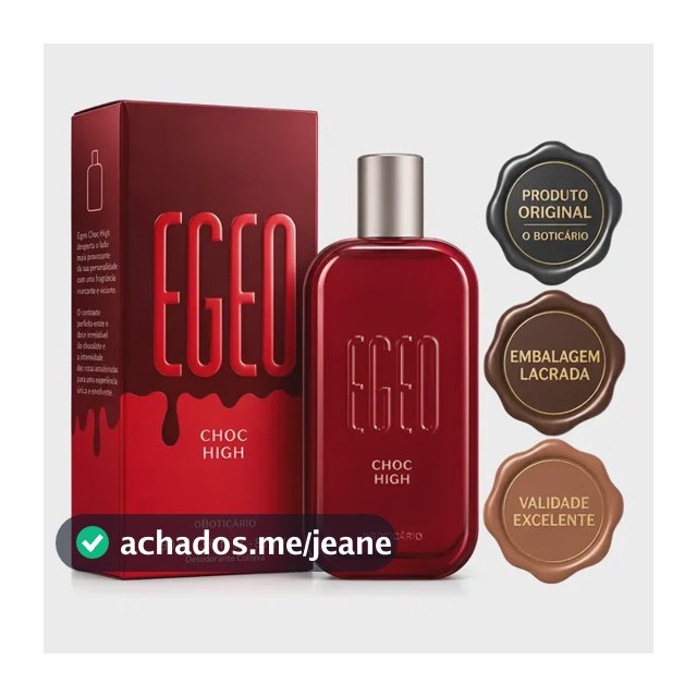 Perfume Egeo Choc High 90ml Chocolate E Morango Original