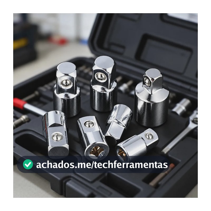 Adaptador de soquete para catraca kit 6 peças, conversor 1/4, 3/8, 1/2 e 3/4, ferramenta manual para chave catraca, transforma encaixe de soquete para trabalhos de reparo e montagem