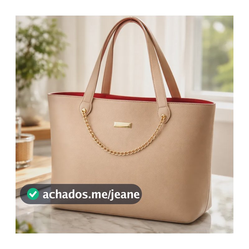 Bolsa Sacola Grande Dia A Dia Trabalho Casual Faculdade E Nude Lisa Ouro
