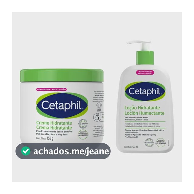 Kit Cetaphil: 1 Creme Hidratante Neutra 453g + 1 Loção Hidratante Neutra 473ml