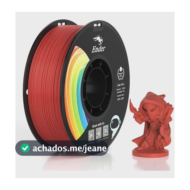 Filamento Creality Ender Pla+ 1.75mm - 1kg Cor Red