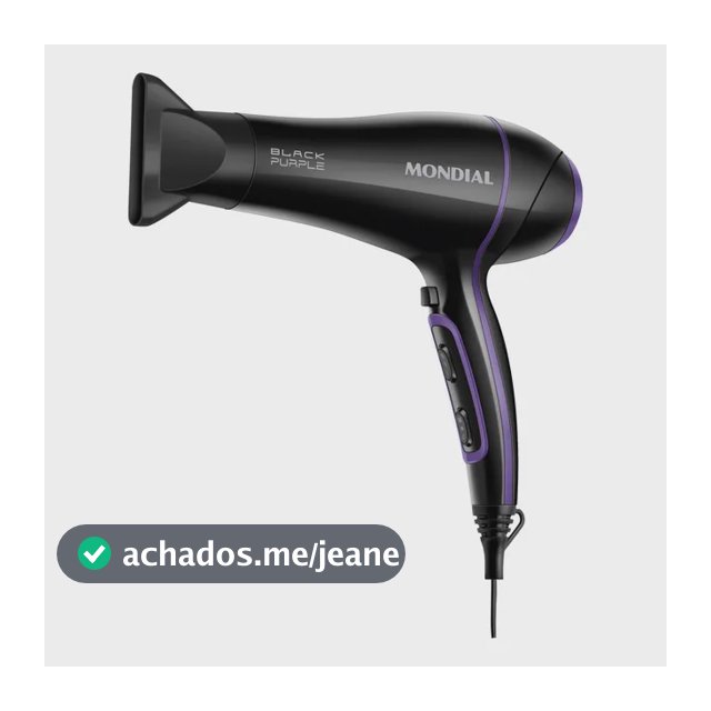 Secador de Cabelos Mondial Preto 2000W SCN-01