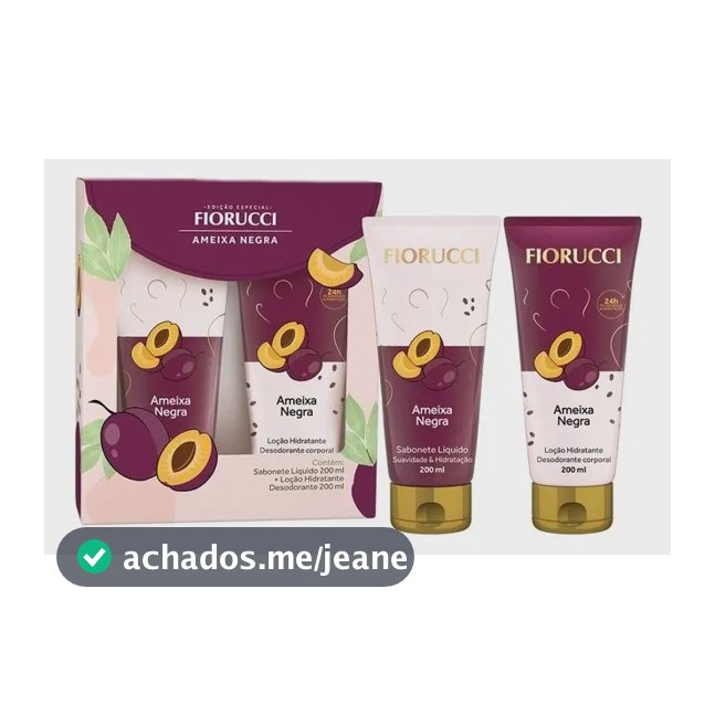 Kit Sabonete Liquido Loção Hidradante Ameixa Negra Fiorucci