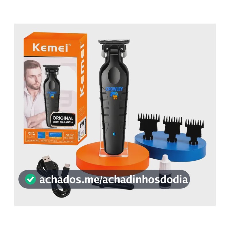 Máquina De Acabamento Profissional Kemei Km-2299 0gap Bivolt Black 127/220v